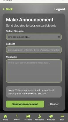 Make announcement form